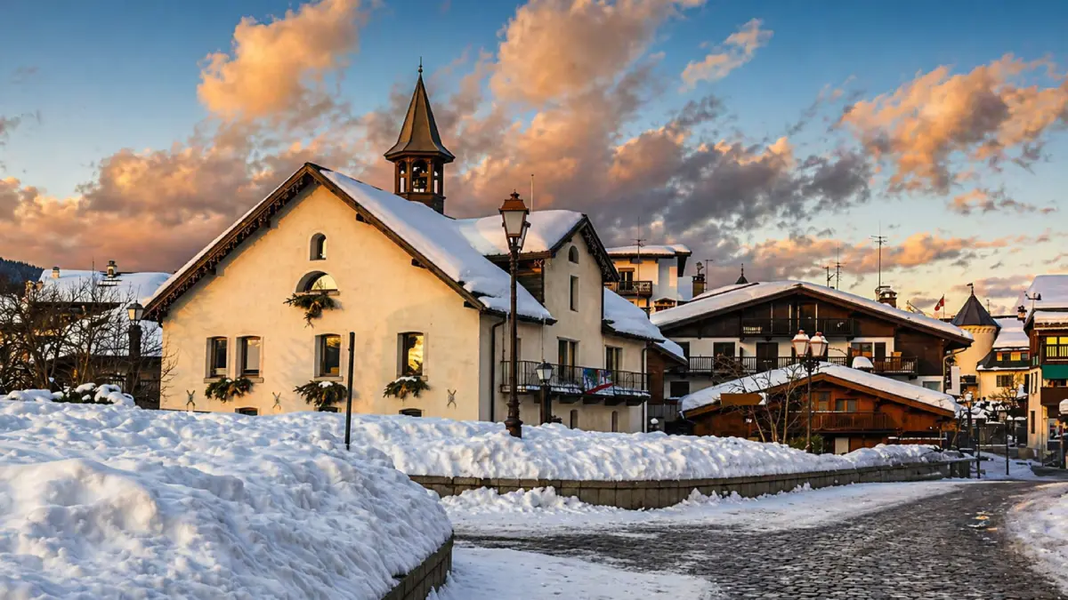 Vue panoramique du village de Megève