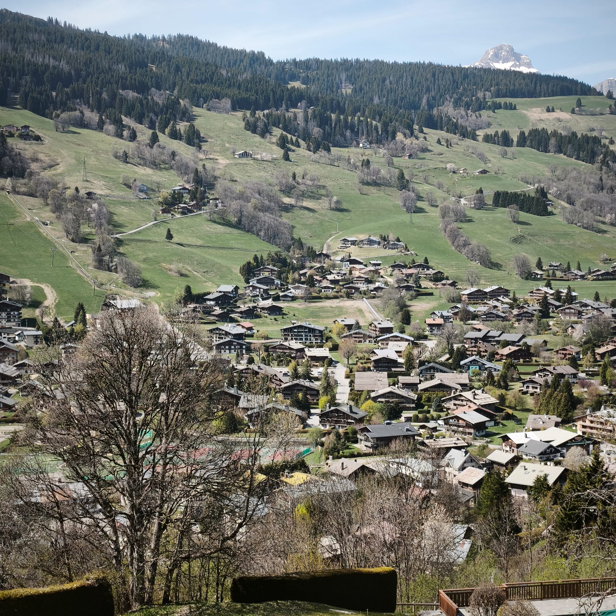 Vue de la vallée depuis l'hôtel Mamie Megève